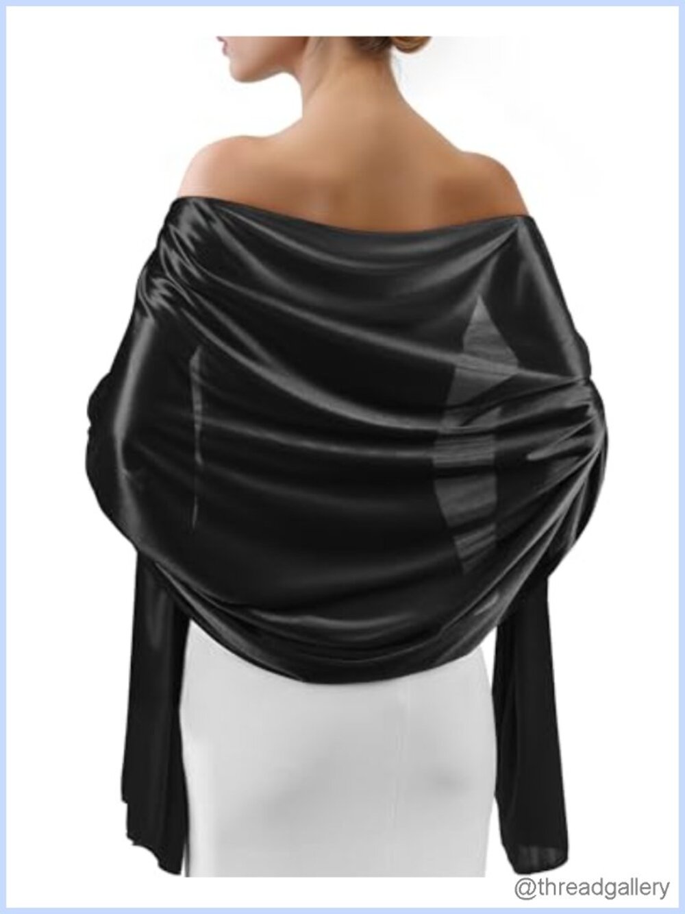 Satin Shawl Wrap Women Formal Evening Dress Scarf Cover Up